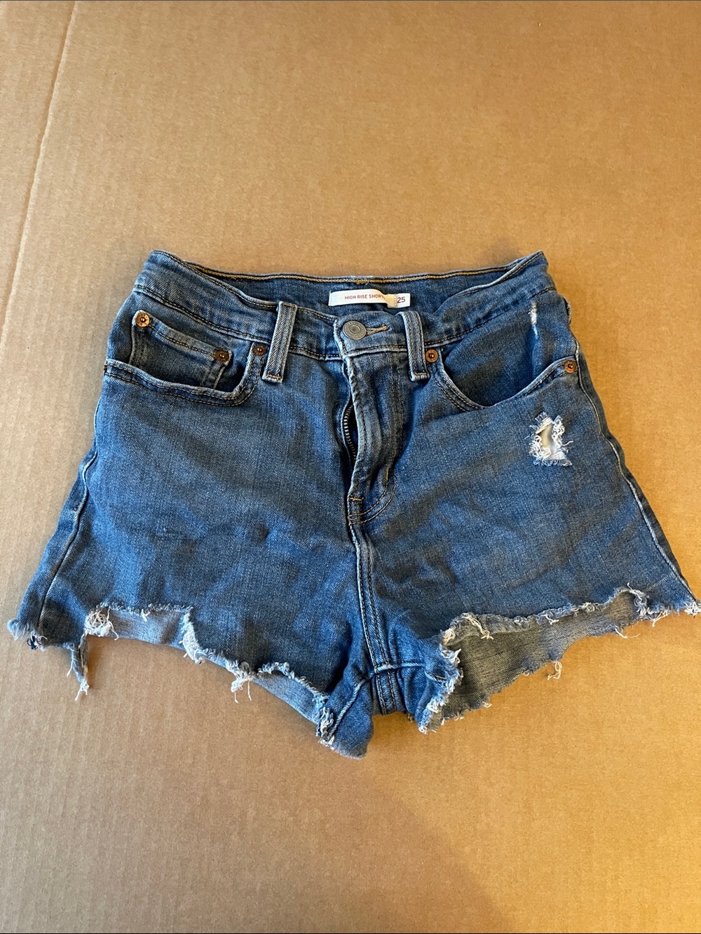 Levi's High-Waist Distressed Denim Shorts